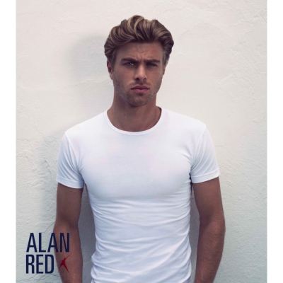 Alan Red t-shirt ronde hals  6680-01 White 2