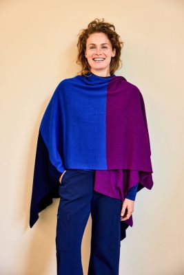 KYRA poncho  Colorblock poncho-w24-540