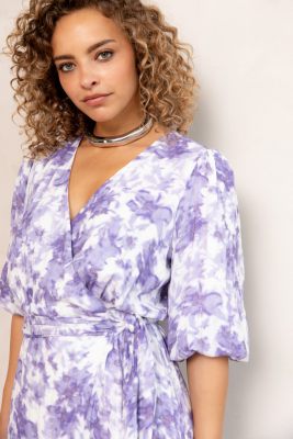 Freebird jurk  Blossom Midi Wv-Vis-Lurex-Flower-25-1-1756 3